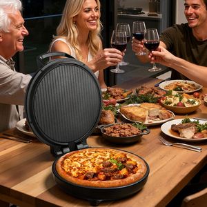 Forno Elettrico per Pizza da 12 Pollici, 1200W, Rivestimento Antiaderente, Cottura e Mantenimento Caldo su Entrambi i Lati, Macchina per Pizza Elettrica da 12 Pollici - Product Image 1