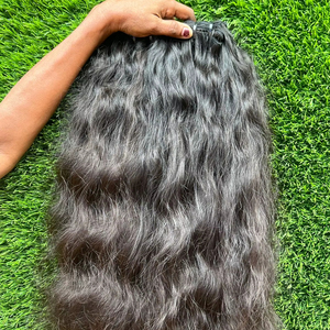 Lots de Cheveux Humains Vierges Indiens Lisses Naturels Remy Double Drawn Pointes Épaisses 12-32 Pouces Noir Naturel Vente en Gros - Product Image 1