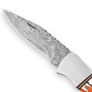 Damascus Steel Folding Knife Handmade Compact Pocket Knife Patterned Steel Outdoor <b>Camping</b> Hiking Fishing Travel Work <b>Tool</b> - Product Image 4