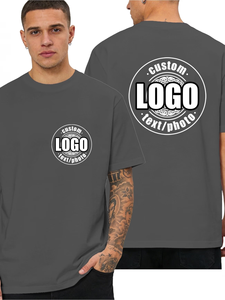 Custom Logo Men's T-Shirt Short Sleeve O-Neck 100% Cotton Jersey Fabric Digital Print 180g Back Print Regular Fit Casual Style - Product Image 3