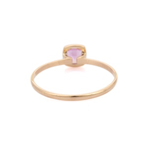Anillo de piedras preciosas de zafiro Rosa Natural, joyería minimalista, oro amarillo sólido de 18K, anillos apilables, regalo de boda para invitados - Product Image 4