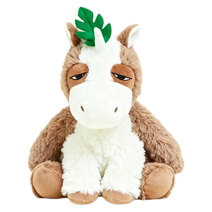 Décoration de fête d'anniversaire pour enfants, adorable jouet en peluche doux en forme de <span class=keywords><strong>licorne</strong></span> assise avec une feuille <span class=keywords><strong>sur</strong></span> la tête, cadeau - Product Image 1