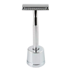 Premium Stainless Steel Double Edge Safety <b>Razor</b> with Knurled Anti Slip Handle Reusable Wet Shaving <b>Razor</b> for <b>Men</b> OEM ODM - Product Image 1
