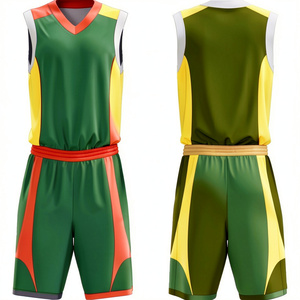 Tenue d'équipe Hoops : Maillot sans manches et short en tissu anti-humidité, option personnalisable nom et numéro du joueur - Product Image 3