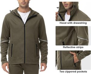 Ensemble sweat à capuche et pantalon pour homme en molleton de coton, survêtement personnalisé avec logo, tenue de sport décontractée, ensemble de jogging hiver - Product Image 5