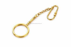 Mini magnifying glass keychain gold finish metal magnifier <b>key</b> <b>holder</b> portable reading magnifier keyring for daily use - Product Image 5