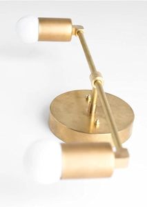 Wall Lamp Modern Wall Sconce Bathroom <b>Vanity</b> <b>Light</b> 2-<b>Light</b> Fixture Raw Brass Mid Century Industrial Style - Product Image 3