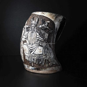 Taza de cuerno para beber de jarra vikinga Taza de cuerno de búfalo natural Cuerno de comedor vikingo DE LA India - Product Image 4