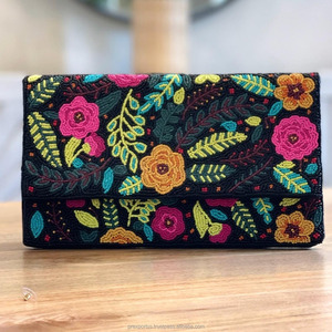 Bolso de Mano de Algodón con Bordado Floral y Cuentas, Hecho a Mano, Portátil, para Bodas de Otoño, Fiestas Nocturnas, Bolso de Novia, Personalizado, de Lujo, para Mujer - Product Image 5