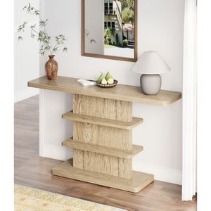 Consolle Vintage da 63 Pollici dal Design Elegante con 2 Ripiani Aperti e Alta Capacità di Carico per Soggiorno - Product Image 3