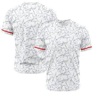 Camiseta de Béisbol Personalizada para Hombre, Manga Corta, Estampado Geométrico Sublimado, Cierre de Botones, Corte Regular, Poliéster que Absorbe la Humedad - Product Image 2