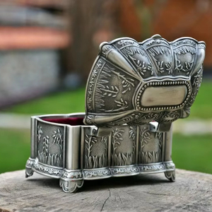Elegant Handmade Metal <b>Storage</b> <b>Box</b> with High Quality Carved Design Luxury Home Accent by Tradebyd - Product Image 1