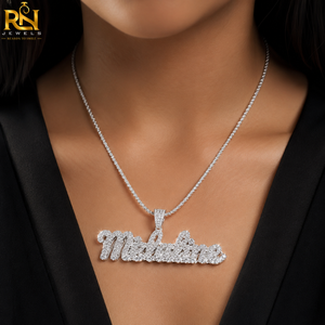 Custom Gold Plated 925 Sterling <b>Silver</b> Moissanite Luxury Jewelry Wholesale VVS <b>Pendant</b> Charms Women <b>Men</b> Unisex - Product Image 2