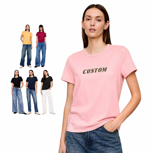 Plus Size Women's 100% Cotton Oversized Casual T-Shirts 2026 Streetwear Solid Eco-Friendly OEM Manufacturer Logo Letter - Product Image 2