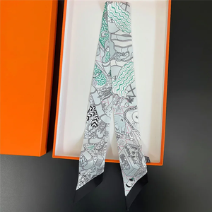 2026 New Luxury Hair Ribbon <b>Scarf</b> Women Neck Tie Bag Scarfs Satin <b>Silk</b> Skinny Headscarves Ladies Foulard Floral Bands 90*5cm - Product Image 3