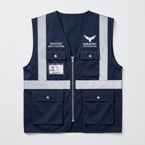 New Arrival Customized Color High Safety Vest Reflective Jacket Reflective Vest With Pockets - Product Image 1
