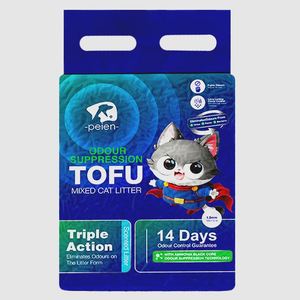 เต้าหู้ถั่ว8L/2.6กก. พร้อมกลิ่นปราบปรามกลิ่นลูกพลับครอกแมว2.6กก. ถุง - Product Image 1