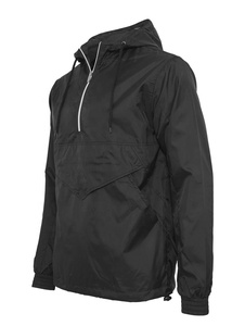 Chaqueta Cortavientos Anorak Impermeable Personalizada para Hombre con Cremallera en Contraste y Capucha, Ideal para Senderismo y Entrenamiento al Aire Libre - Product Image 3