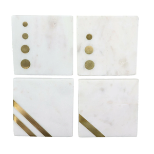 Ensemble de sous-verres en marbre écologiques modernes, durables et lavables, technique de découpe de pierre naturelle, pour hôtels, qualité d'exportation supérieure - Product Image 5