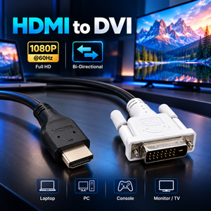 Cable Adaptador HDMI a DVI de 1.5m, Conector HDMI Macho a DVI Hembra, Cable de Video de 1080P a 60Hz para Monitor, PC, Proyector - Product Image 6