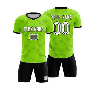 เสื้อฟุตบอลแบบกำหนดเอง คอวี แขนสั้น สีขาวเหลือง พิมพ์ลายแบบซับลิเมชั่น ระบายเหงื่อได้ดี ผ้าโพลีเอสเตอร์ ชุดทีม - Product Image 1