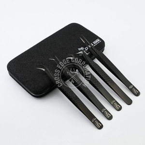 Fiber Tip Lash Tweezer 45 90 Degree Volume Stainless Steel Eyelash Extension Tweezer Boot Volume Fan Tweezers Lash Pickup Tool - Product Image 2