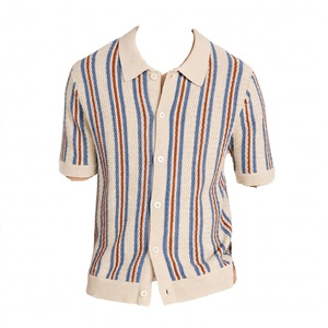 Camisa Casual de Manga Corta para Hombre, Tejida a Rayas, 100% Algodón, Transpirable, con Cuello Camisero, Exportación de Verano desde BD - Product Image 6