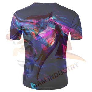 Camiseta de sublimación para hombre, hecha de material 100% poliéster y algodón, de color sólido, transpirable, para venta al por mayor. - Product Image 2