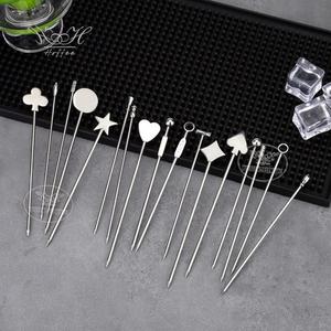 ไม้จิ้มฟันโลหะสแตนเลสเคลือบสีแบบกำหนดเอง สำหรับตกแต่งอาหาร มะกอก ค็อกเทล ผลไม้ และเครื่องดื่ม - Product Image 3