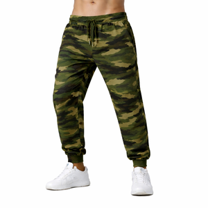 Pantalon de survêtement cargo en coton pour homme, coupe droite, décontracté, camouflage, taille mi-haute, avec cordon de serrage et broderie - Product Image 5