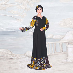 Vestido Maxi Modesto con Diseño de Paneles de Rayón, Inspirado en Dubái Árabe, para Mujer, Manga Larga, Elegante, Moda Musulmana, Estilo Caftán para Eid, ODM - Product Image 4