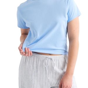 T-shirt court décontracté d'été pour femme, personnalisable avec logo, en coton uni, à manches courtes, vente en gros, fournisseur d'usine OEM - Product Image 5