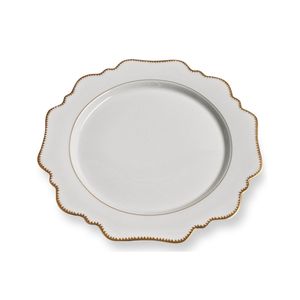 Plato de Presentación de Metal Esmaltado Hecho a Mano, Decorativo, para Servicio de Cena, Venta al por Mayor, Rústico, con Diseño Moteado, Vajilla para Boda, Plato Base - Product Image 4