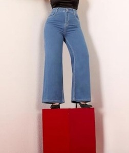 Women's Regular Fit <b>Boot</b> Cut Jeans Mid Waist Vintage Style Eco-Friendly Denim Washed Finish Cotton Fabric - Product Image 5