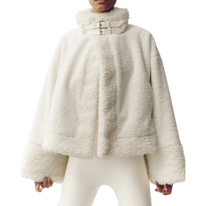 Luxury Women's Sherpa Fireside Bomber Jacket Oversized Teddy Fleece Winter Coat Zip Up Custom OEM Outerwear Private <b>label</b> option - Product Image 1