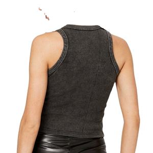 New Summer Fitness Casual Tanktop Rib Women for TankTop Women's Acid Wash Fabric Cotton USA Size Acid Women <b>Crop</b> <b>Top</b> 2026 - Product Image 3