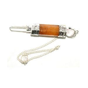 Péndulo de Reiki Natural para adivinación, Ágata blanca con Péndulo Om, nuevo diseño curativo, gran oferta - Product Image 6