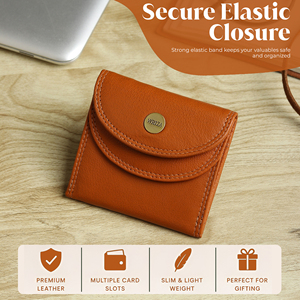 WRIZA Genuine Leather Wallet <b>Men</b> Textured Leather <b>Purse</b> RFID Blocking Open Multiple Card Slots Coin Pocket Compact Handheld - Product Image 1