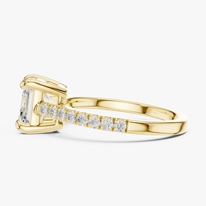 Anillo Solitario de Diamante Cultivado en Laboratorio con Corte Asscher de 2.00 Ct, Oro Amarillo de 9K, Joyería de Compromiso para Novia, Venta al Por Mayor OEM - Product Image 2