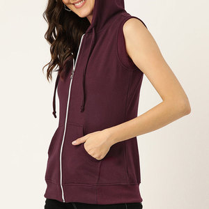 Sudaderas Cortas Deportivas para Mujer, Ropa Personalizada de Verano, Sudadera sin Mangas con Cordón Ajustable, Top Corto Personalizado OEM - Product Image 2