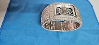 Montre de luxe Seiko à quartz pour homme, style antique, entièrement pavée de diamants, en acier inoxydable argenté, verre saphir, étanche 10 bars, forme carrée