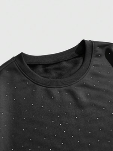 Custom Breathable Cotton Oversized Rhinestones <b>Y2K</b> Hip Hop Streetwear Gradient Glow Graphic Men's T-<b>Shirts</b> Wholesale B2B USA - Product Image 3