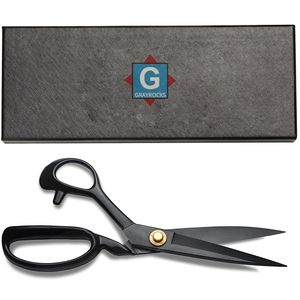 High Quality Industrial <b>Sewing</b> Fabric <b>Scissors</b> Stainless Steel Blade Rubber Handle 9 Inch Sharp Beautiful Black Color Gray Rocks - Product Image 6