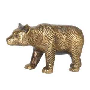 Signature Handmade Eco-Friendly Artistic Brass Bear Figurine Modern Animal Sculpture Tabletop Decor Living Room 1PC - Product Image 1