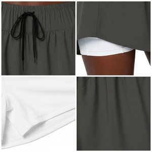 Jupe-short 2-en-1 fluide pour sports d'équipe féminins avec short intégré, logo d'équipe personnalisé, commande en gros, OEM, vente en gros, usine du Pakistan - Product Image 4