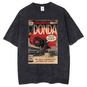Camiseta de Algodón de Manga Corta para Hombre, Corte Regular, con Diseño de la Portada del Álbum <span class=keywords><strong>Donda</strong></span> de Kanye West, Estilo Urbano, Cuello Redondo, Diseño Estampado en la Parte Delantera, Vintage - Product Image 1