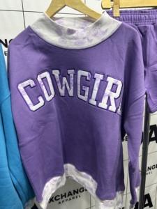Sweat-shirt oversize de haute qualité pour femme, col montant, avec logo personnalisé, pull réversible à carreaux brodé - Product Image 3