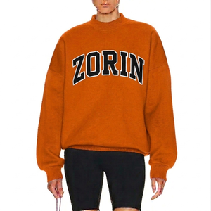 Sweat-shirt à col montant oversize en molleton de coton, chaud et décontracté pour l'hiver, style streetwear tendance - Product Image 1