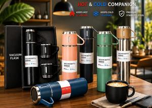 Bouteilles d'eau intelligentes Radhe avec affichage de la température LED, écologiques, rayées, en acier inoxydable, à double paroi, compatibles lave-vaisselle - Product Image 3