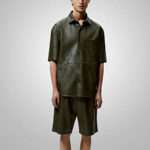 Chemises en cuir de luxe pour hommes Tissu doux et confortable Matière de qualité supérieure Idéal pour le bureau, les occasions décontractées et l'usage quotidien - Product Image 4